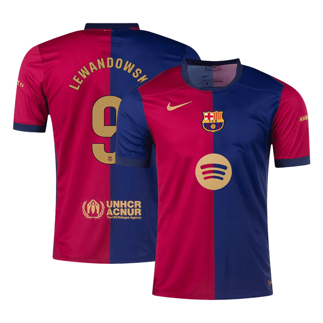 Koszulka Barcelona domowa 2024/25 LEWANDOWSKI #9 - Spotify Logo Without Text - Topowe Koszulki Pilkarskie Sklep Internetowy