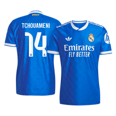 Real Madrid Auswärtstrikot für Herren, drittes Auswärtstrikot, Tchouameni #14, Saison 2025/26, Fußballversion – Slim Fit