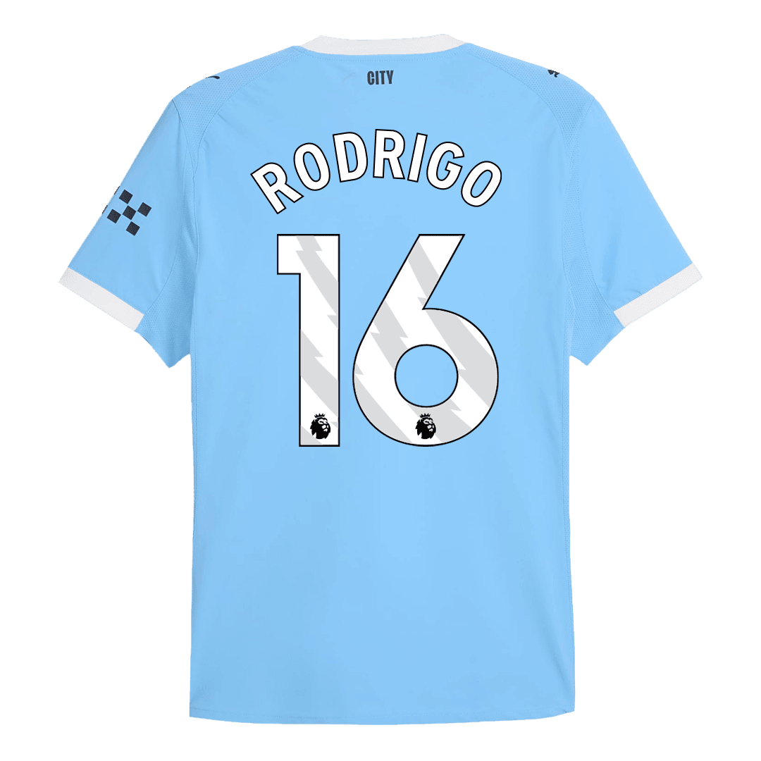 Męska Koszulka Domowa Manchester City RODRIGO #16 Wersja Piłkarska 2025/26 - Slim Fit - Topowe Koszulki Pilkarskie Sklep Internetowy