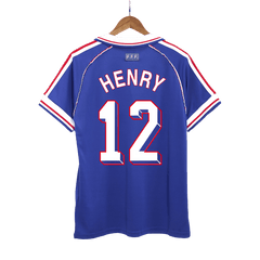 Męska Koszulka Retro Domowa France HENRY #12 1998 - World Cup - Topowe Koszulki Pilkarskie Sklep Internetowy