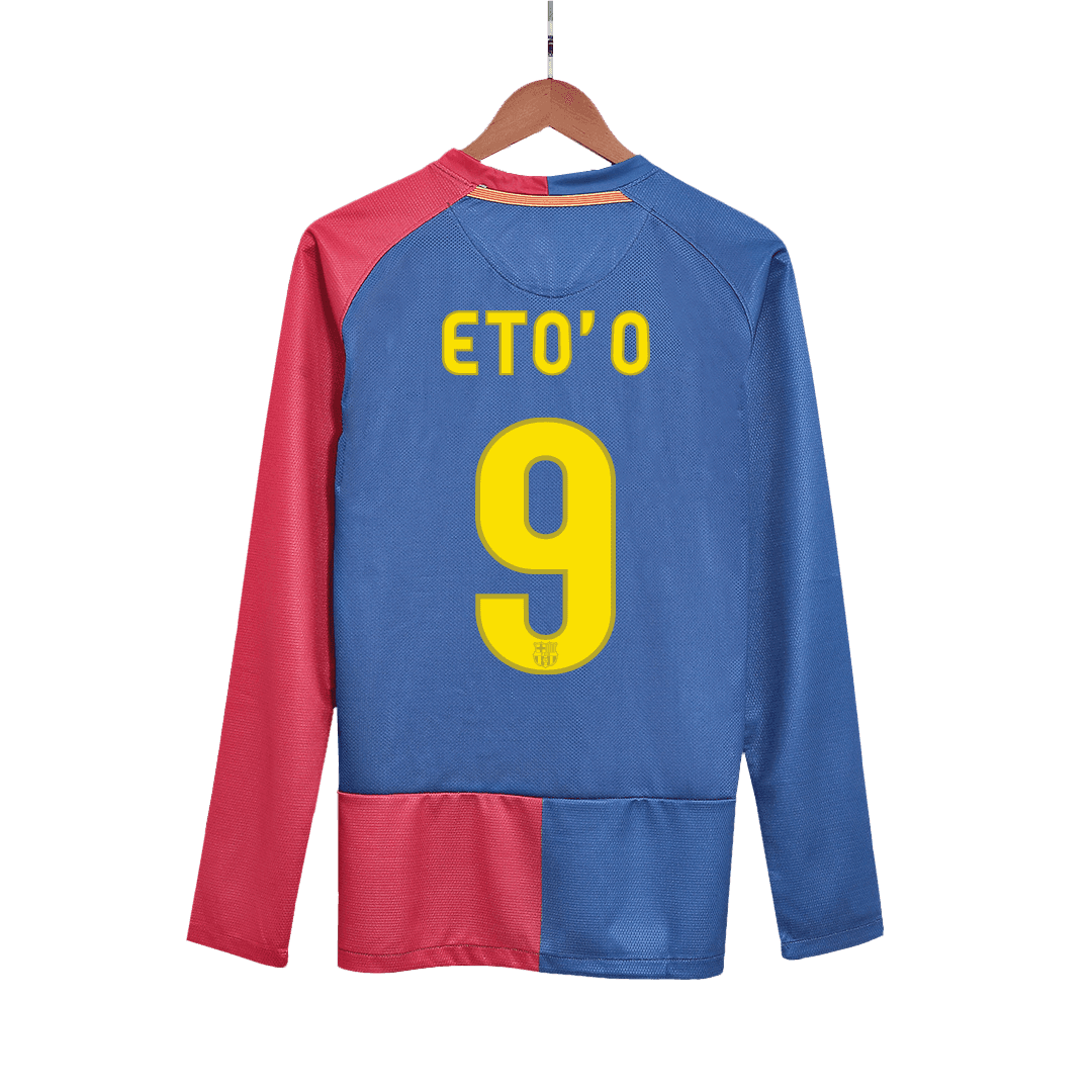 Koszulka Retro Domowa Barcelona ETO'O #9 Długi Rękaw 2008/09 - UCL Final - Topowe Koszulki Pilkarskie Sklep Internetowy